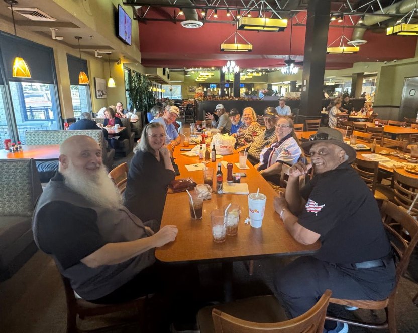 Members gathered for a meal